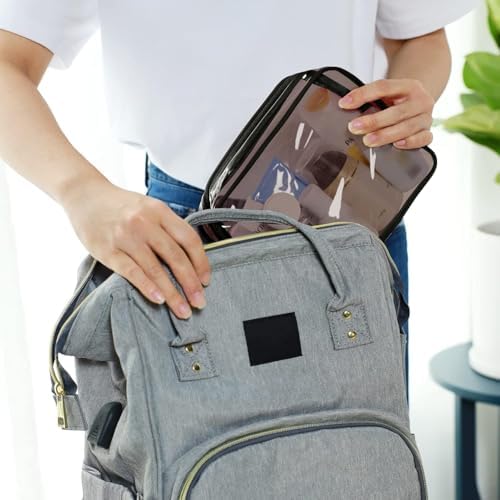 PACKISM Clear Makeup Bag Travel - TSA Approved Toiletry Bag, Black Brown - Image 6