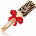 Professional Blow Dry Boar Round Brush for Straightening, Styling & Curling Shoulder-Length Hair, 1.7" Ceramic Barrel, 2.8" with Bristles by Careme