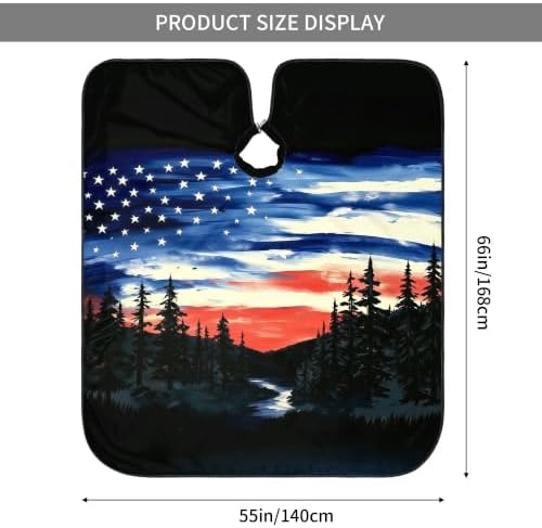 American Flag Salon Barber Cape - Professional Hairdressing Waterproof Hair Cutting Cape With Adjustable Snap Closure-Haircut Apron For Hair Stylist And Home Use-55''X66'' - Image 4