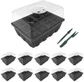 Gardzen 10 Pack Seed Starter Trays with Adjustable Vented Dome 120 Cell Clear by Gardzen