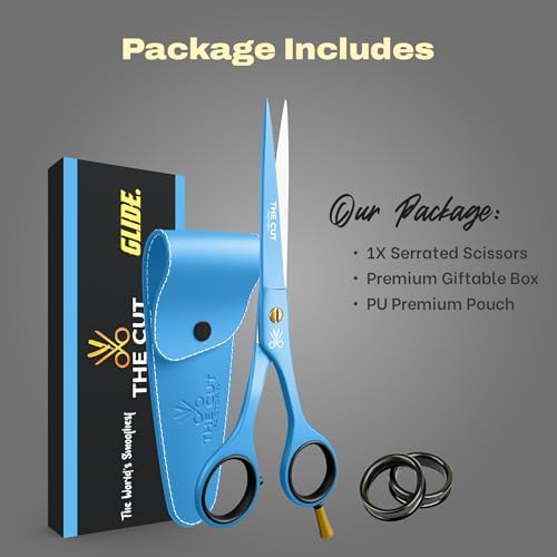 The Cut Factory- 6.5” Professional Hair Scissors - High Carbon 420 Stainless Steel Hair Cutting Scissors, Ultra-Sharp Barber Shears for Salon & Home (Blue) - Image 7