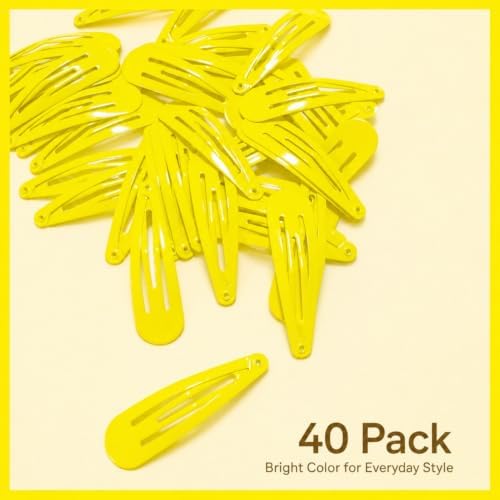 Yellow Hair Clips for Women, 2 Inch Metal Snap Clips 40 Pack - Image 2