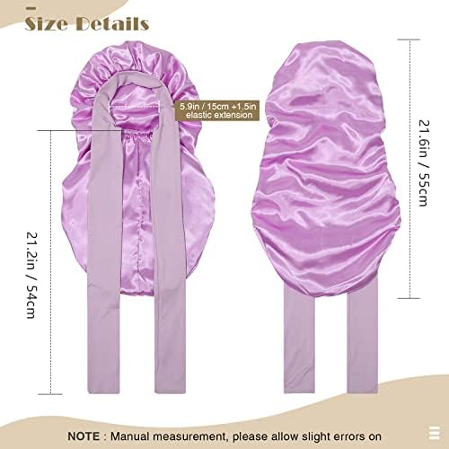 AWAYTR Kids Bonnets for Girls - Satin Long Hair Braid Bonnet for Sleeping - Image 2