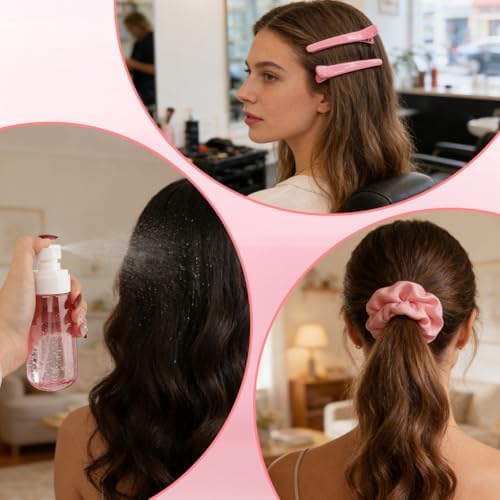 12-Piece Hair Brush Set with Detangling Brush and Hair Spray Bottle, Pink - Image 6