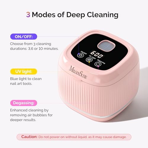 MelodySusie 2 in 1 Nail Tool Cleaning Machine for Nail Tools DL-160 Pink - Image 5