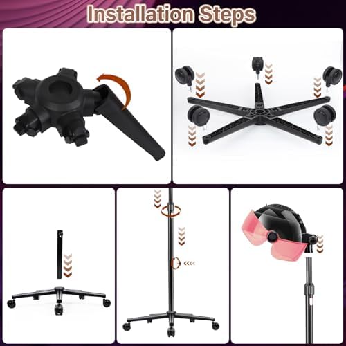 Hooded Hair Dryer, Professional Standing Hair Dryer with Time Setting, Touch Controls and 3 Temperature Settings, Sit Under Hair Dryers for Salon and Home Use - Image 7