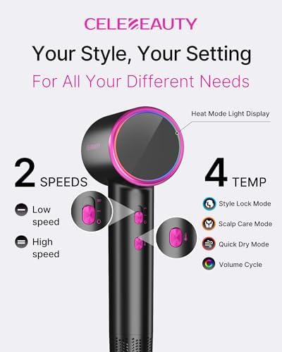 High-Speed Ionic Hair Dryer with Diffuser, 110k RPM Fast-Drying Blow Dryer - Image 4