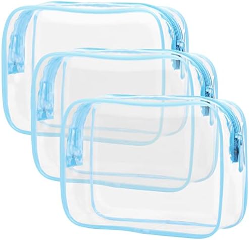 PACKISM TSA Approved Toiletry Bag - Clear Makeup Bag for Travel, Light Blue by Packism