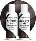 Adore Semi Permanent Hair Color, 110 Darkest Brown, 4 Fl Oz (2 Pack) by Adore