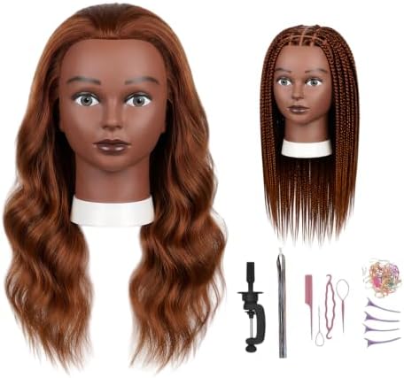 16 Inch 100% Real Human Hair Mannequin Head, Manikin Head with Hair by Haewlear