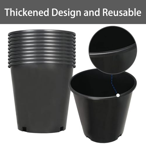 2 Gallon Nursery Pot 10-Pack Plastic Garden Planter Pots - Image 3