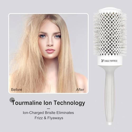 EAGLE FORTRESS Innovative Bristle Ceramic + Ionic Round Brush –Thermal Barrel – Fast-Drying Blowout Brush -53 - Image 3