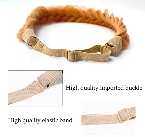 Synthetic Hair Braided Headband Classic Wide Strands Wedding Disorderly Fluffy Braids Wig Band Women Beauty Accessory - Image 4