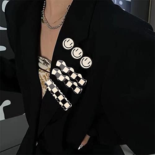 Magicsky 16PCS Black White Checkered Hair Clips, Cute Acrylic Barrettes - Image 5