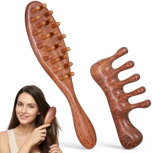 2 Pack Loc Brush for Locs, Wooden Loc Brush Scalp Massage Tool by Unknown