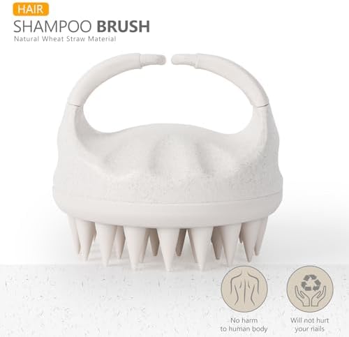 Sndyi Soft Silicone Scalp Massager for Dandruff Removal and Hair Growth - Wet Dry Scalp Exfoliator Brush for Scalp Care - Beige - Image 2