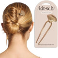 Kitsch French Hair Pin for Women - Clam Shell Gold Hair Accessories, 1pc by Kitsch