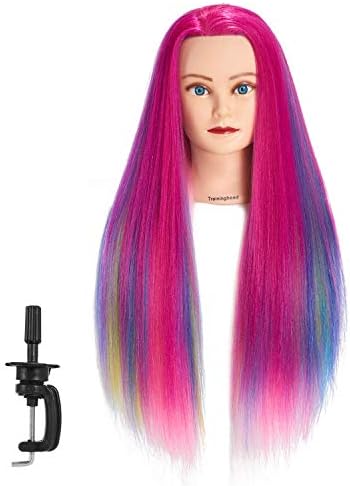 Mannequin Head 26-28" Synthetic Fiber Hair for Hairdresser - Image 2