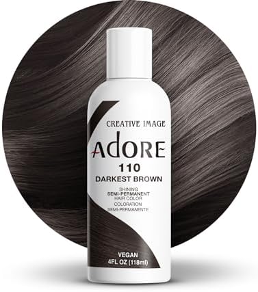 Adore Semi Permanent Hair Color, 110 Darkest Brown, 4 Fl Oz by Adore