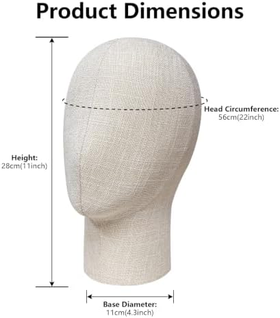 Bamboo Linen Mannequin Head, Pinnable Foam Form for Hats, Wigs and Styling - Image 3