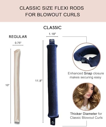 Classic Heatless Curls Overnight Rods No Heat Hair Curlers to Sleep Jumbo Foam Large Hair Rollers for Medium Long Hair Blowout Look, Heatless Flexible Curling Rod Set with Satin Wrap for Sleeping - Image 3