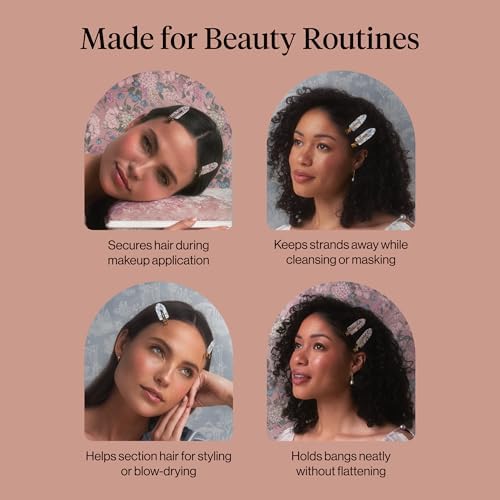 Bridgerton x Kitsch Creaseless Hair Clips for Women - Toile in Bloom, 4pcs - Image 7