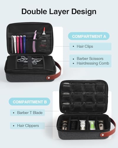 Luxtude Large Barber Case, Hard Barber Bags for Clippers and Supplies - Image 3