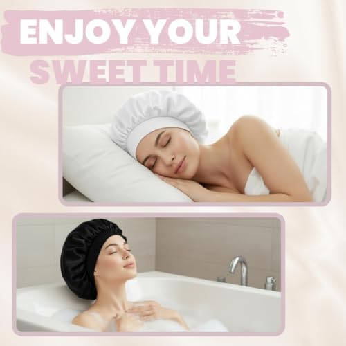 Satin Bonnet for Women Curly Hair, Large Silk Bonnet Sleeping Cap for Men - Image 6