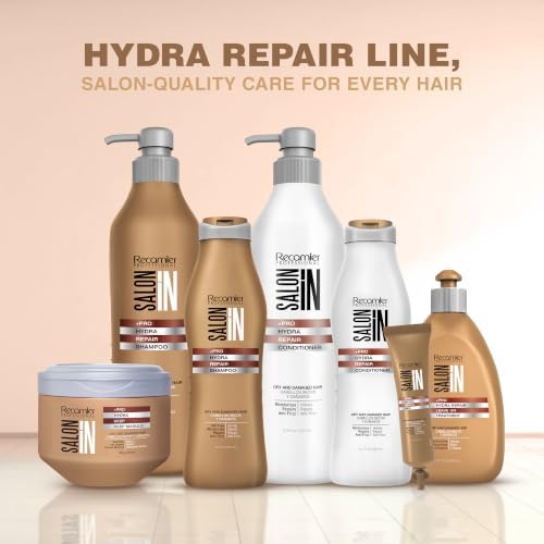 Salon In by Recamier | Hydra Repair Kit - Shampoo, Conditioner (33.8 fl oz Each) & Leave-On (10.1 fl oz) | Dry And Damaged Hair - Image 7