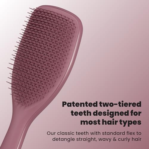 Tangle Teezer Large Ultimate Detangler Brush, Straight to Wavy, Pink Velvet - Image 2