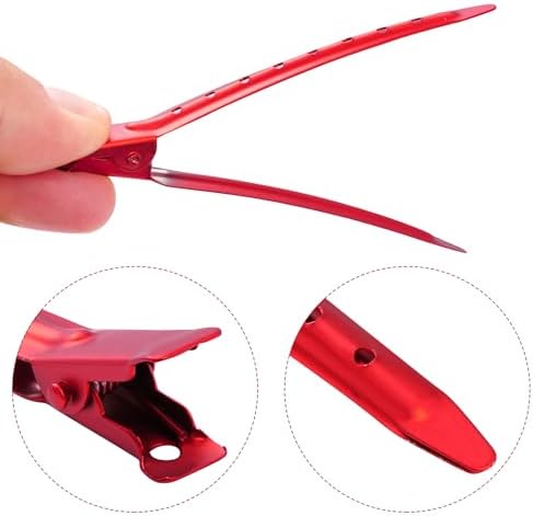 Bantoye 24 Packs Duck Bill Clips 3.35 Inch Metal Alligator Clip, Matte Red - Image 3
