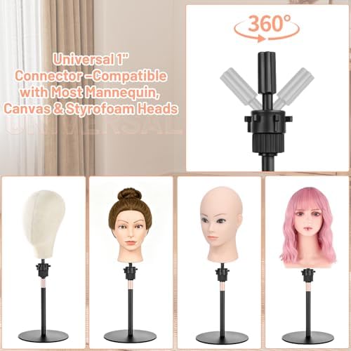 Beauty Star Heavy Duty Mannequin Head Stand, 20 Inch Adjustable Height - Image 6
