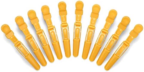 10pcs/set Multicolor Croc Clips Transparent Plastic Hairdresser Clip Hair Styling Sectioning Barrettes Professional Non Slip Alligator Clip Salon DIY Accessories Hairpins (10pcs-Yellow) - Image 3