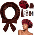 Heatless Curls Overnight Headband, 70'' No Heat Hair Curlers with Hair Bonnet for Sleeping, Wine Red by Yampahpa%E2%80%94ShineYourLife