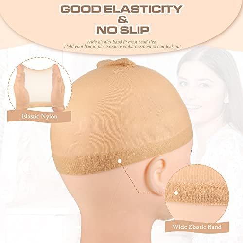 Waydress 100 Pcs Wig Caps Nylon Stocking Caps Elastic Stretchy,Black - Image 4
