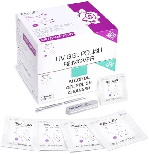 GELLEN Nail Cleanser Pads and Polish Remover Pads 400 Pack with Tools by GellenGelPolish
