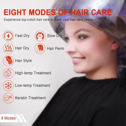 Elitzia 1000W Hooded Hair Dryer 7-Color Hair Drying Machine for Salon Home - Image 2