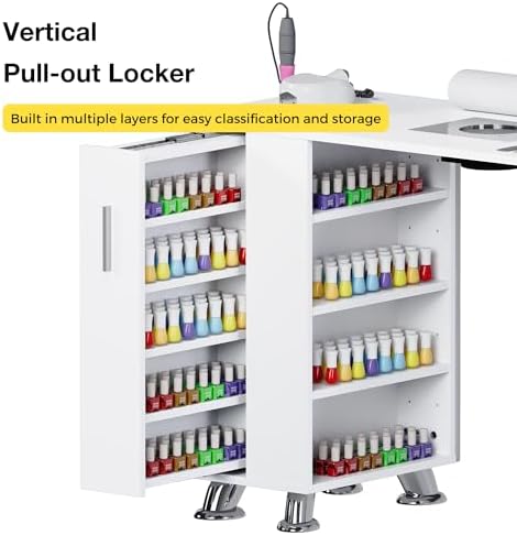 Kikihouse Manicure Table Nail Desk with Dust Collector (White) - Image 5