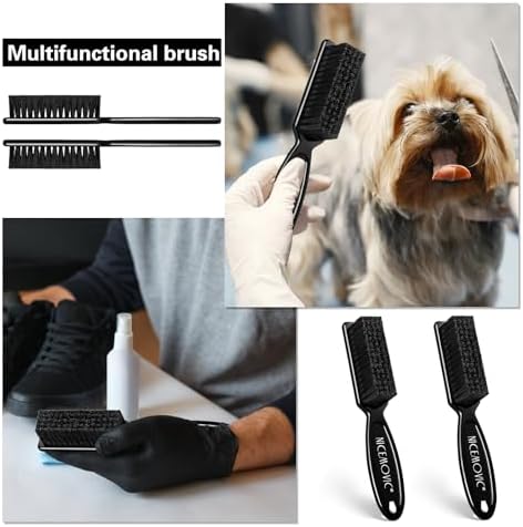 NICEMOVIC Barber Clipper Brushes, 10 Pcs Plastic Handle Nylon Bristles Cleaning Brush, Multifunctional Cleaning Supplies for Hair Styling Tools, Kitchen Sink, Shoes (Black) - Image 6