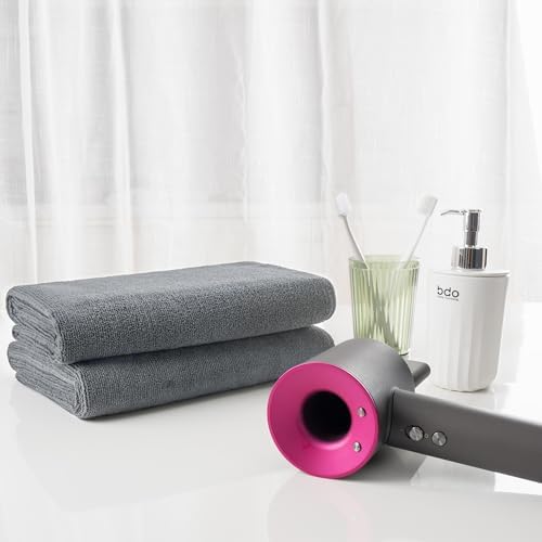MICROFI New Microfiber Hair Drying Salon Towels, Quick Dry, Lint Free, 2 Pack 340 GSM (Gray) - Image 4