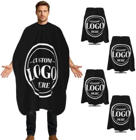 55x66in Black Custom Barber Cape, Personalized Designer Barber Cape for Salon, Gifts for Birthday Christmas by ByxhucUSA