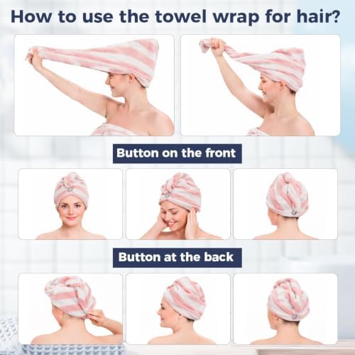 Oversized Bath Towel Wrap for Women with Plus Size Hair Dry Towel Set - Image 5