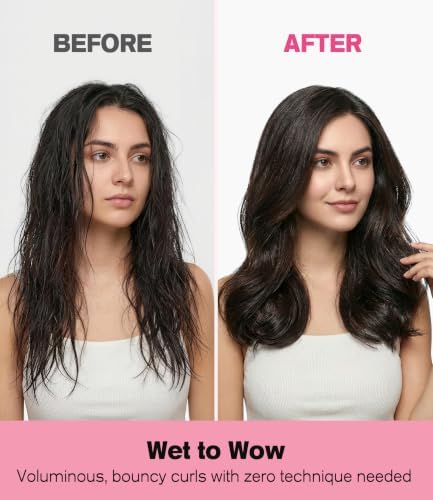 FARERY Hot Air Brush 1000W — 4-in-1 Volumizer & Styler for Damp Hair, Hold-to-Rotate Round Brush Hair Dryer Brush for Volume, Smooth & Curl, Diffuser Included, Best for Fine to Medium-Thick Hair - Image 2