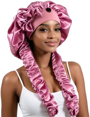 Long Satin Bonnet for Braids Silky Hair Bonnets for Sleeping Women by BRCOK-SATINBONNET