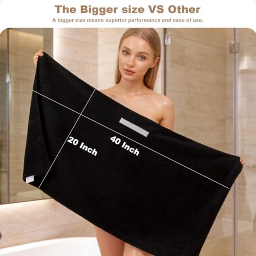 Microfiber Hair Towels, Waffle Hair Towel Set, Super Soft Highly Absorbent, Sturdy Quick Drying Turbans for Long, Thick, Curly Hair (2 Pack, 40" x 20") - Image 7
