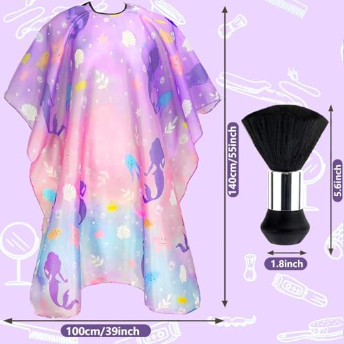 FEBSNOW Kids Hair Cutting Cape, Professional Barber Cape with Duster Brush - Image 2