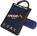 APEXUP Microfiber Travel Towel, Ultra Absorbent Quick Dry Towels, Lightweight Gym Sports Camping Towel for Workout, Yoga, Beach, Shower, Swimming (24"×12", Navy Blue) by APEXUP