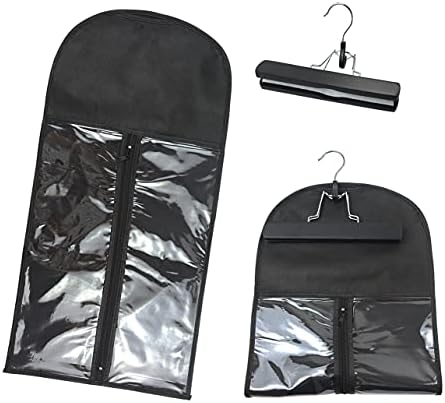 2 Pcs Hair Extensions Storage Bag with Hanger Portable Wig Storage Bags Hair Extension Holder for Multiple Wigs (Black) - Image 7