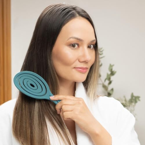 Ninabella Detangler Brush - No Tangle Hair Brush for Women, Fine, Thick and Long Hair - Hairbrush for Wet and Dry Hair, Gentle on the Scalp - Teal - Image 6