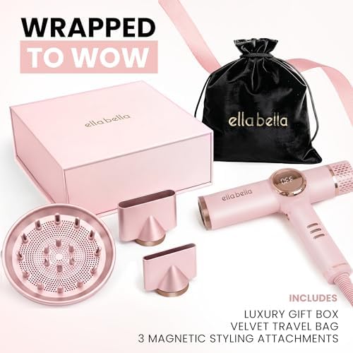ELLA BELLA® Ionic Hair Dryer with Diffuser - Negative Ion Blow Dryer, Quiet - Image 6